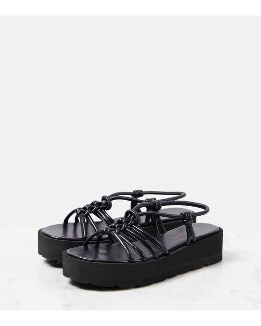Gianvito Rossi Black Hebe Platform Leather Sandals