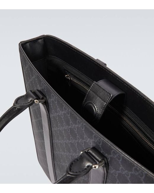 Gucci Tote Gg Supreme Medium Mit Leder in Black für Herren