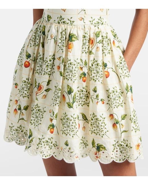 Vestido Corto Poesia De Lino Estampado Agua Bendita de color Metallic