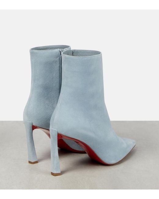 Christian Louboutin Blue Condora 100 Suede Ankle Boots