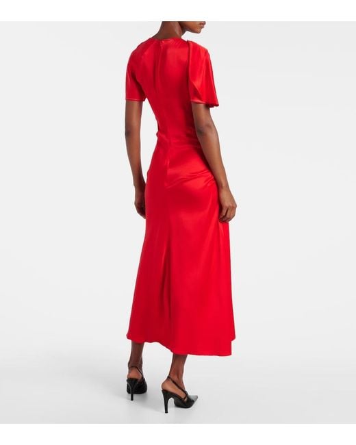 Victoria Beckham Draped Gathered Midi Dress