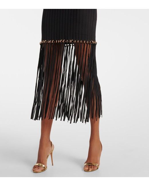 Jonathan Simkhai Blue Sharron Fringed Midi Dress