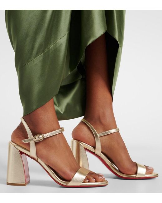 Christian Louboutin Miss Jane 85 Metallic Leather Sandals