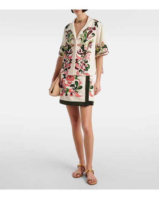 Adriana Degreas White Inamorata Cotton-Blend Bowling Shirt