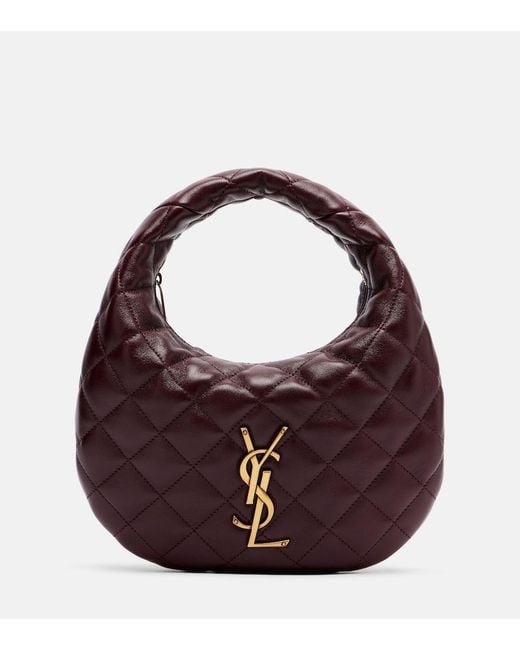 Saint Laurent Purple Icarino Baby Quilted Leather Top-Handle Bag