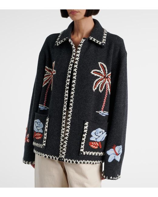 Alanui Black Remember Me Virgin Wool Jacket