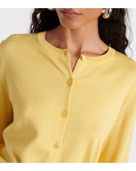Carolina Herrera Yellow Silk And Cotton Cardigan