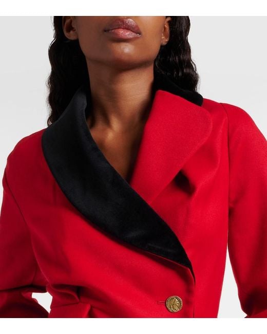 Vivienne Westwood Red Stormy Asymmetric Virgin Wool Jacket