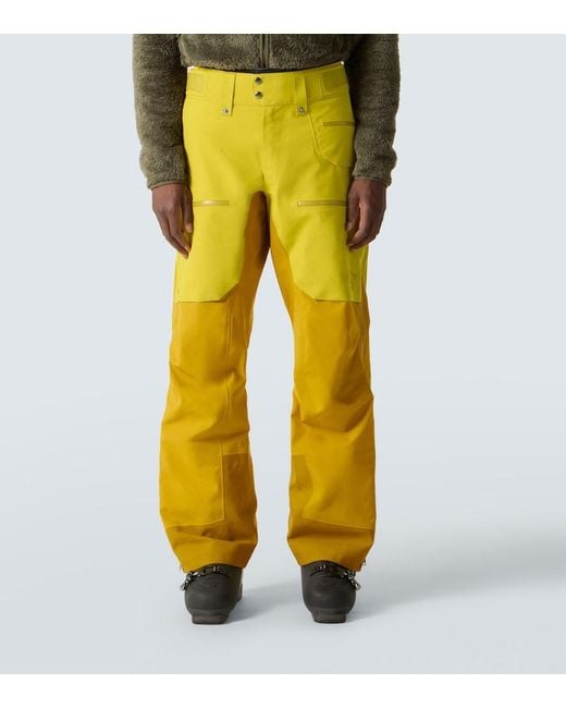 Norrona Yellow Lofoten Ski Pants for men
