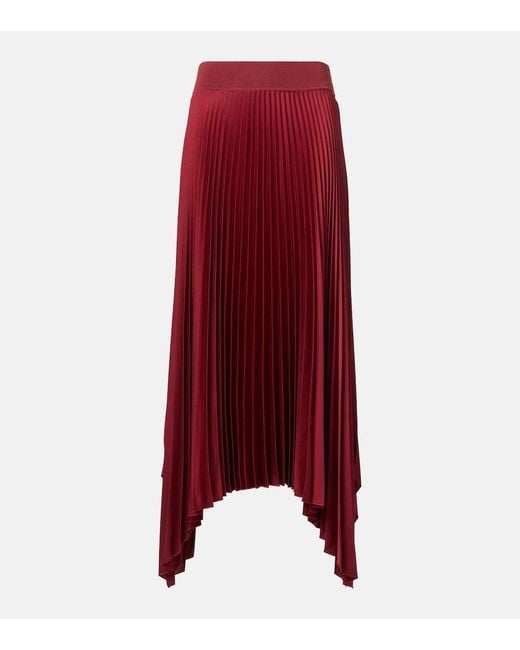 Joseph Red Ade Plisse Crepe Midi Skirt