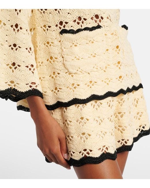 Zimmermann Natural Aster Crochet Cotton Top