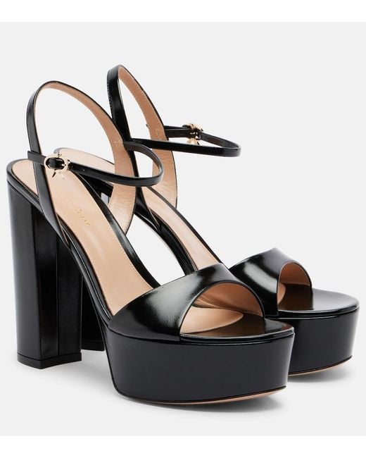 Gianvito Rossi Black Marlena Leather Platform Sandals