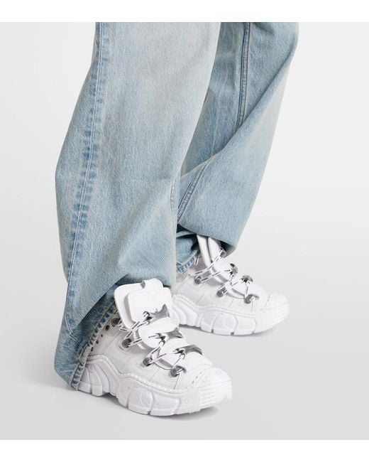 X New Rock - Sneakers in pelle con platform di Vetements in Metallic
