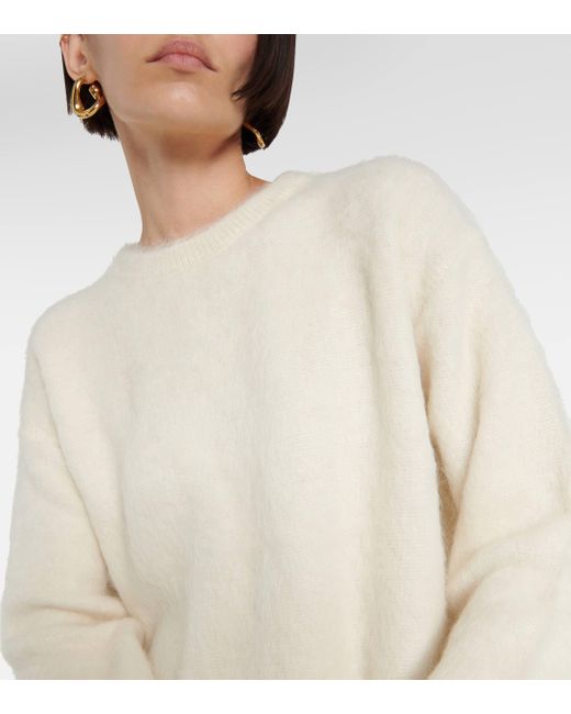 Jil Sander White Alpaca And Wool-blend Sweater