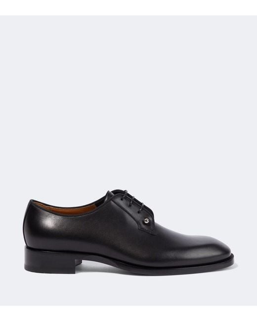 Christian Louboutin Black Chambeliss Leather Derby Shoes for men
