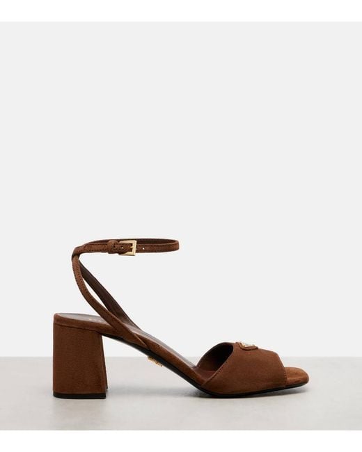 Sandales En Daim Prada en coloris Brown