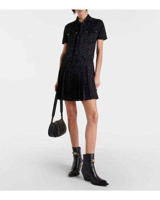 Versace Black Medusa '95 Leather Ankle Boots