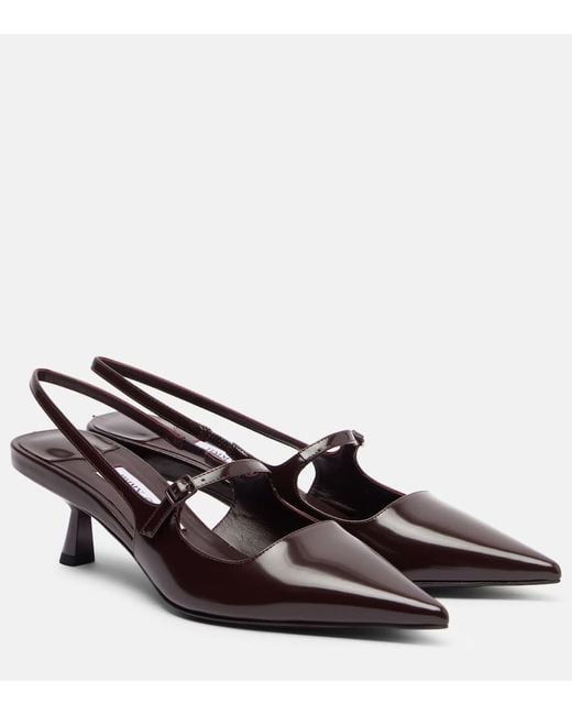 Jimmy Choo Brown Didi 45 Leather Slingback Pumps