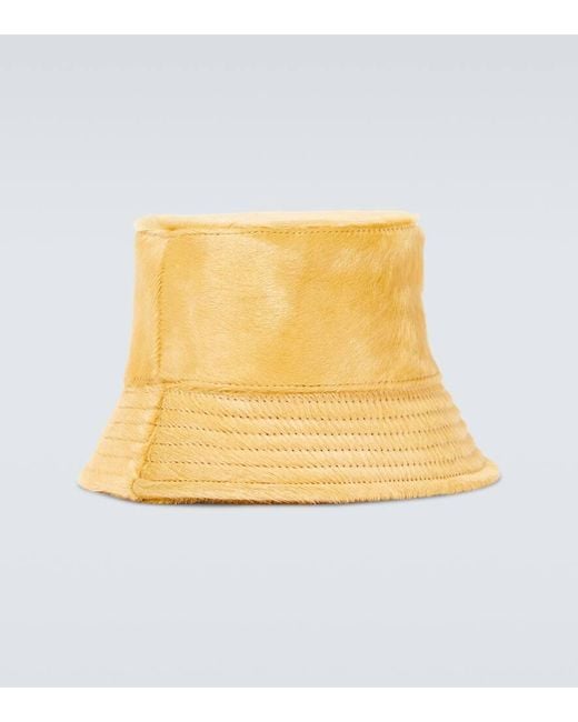 Cappello da pescatore Sperone in cavallino di Jacquemus in Yellow da Uomo