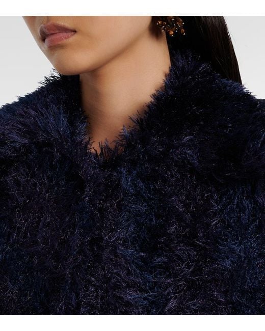 Dries Van Noten Blue Wool And Alpaca-Blend Cardigan