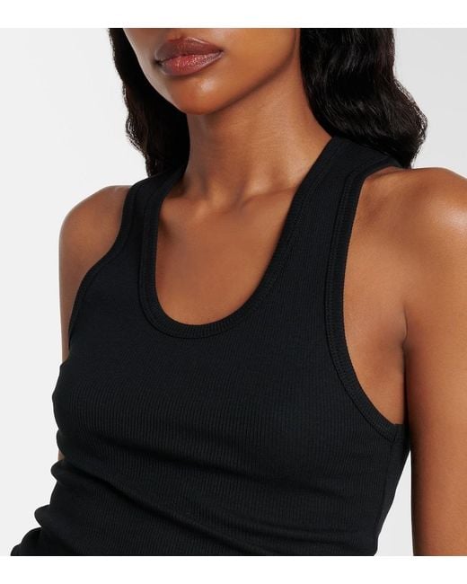 Wardrobe NYC Black Ribbed-Knit Cotton Jersey Tank Top