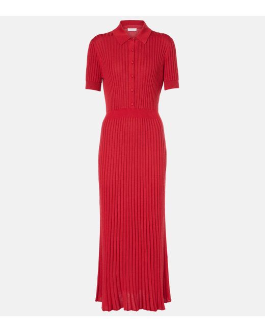 Gabriela Hearst Red Amor Silk And Cashmere Midi Dress