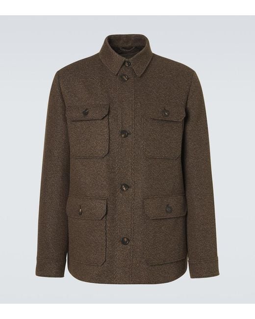 Loro Piana Green Andover Linen And Cashmere-Blend Jacket for men