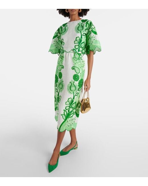 Aquazzura Green Purist Suede Slingback Flats