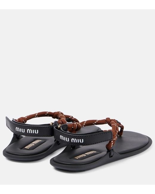 Miu Miu Black Cord Riviere Sandals