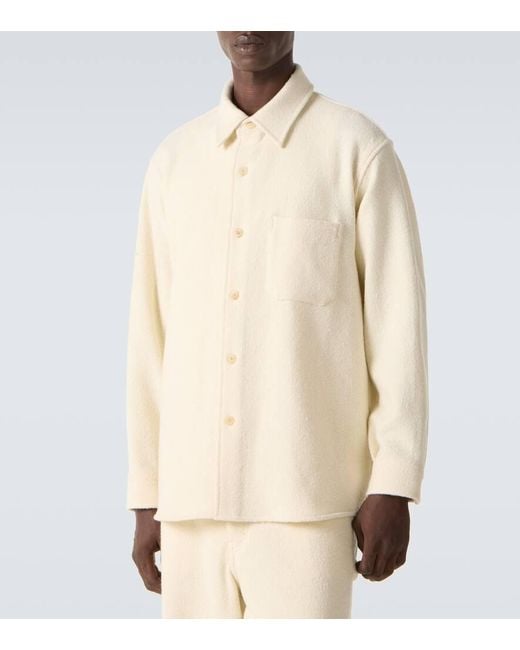 Auralee Natural Wool Tweed Overshirt for men