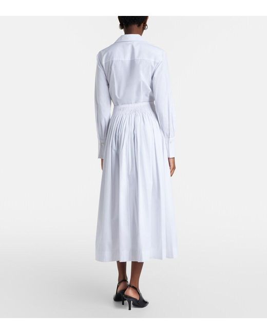 Joseph White Kathe Cotton Poplin Midi Dress
