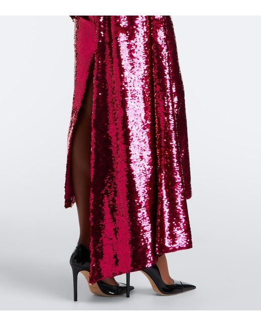 Alex Perry Red Sequined Bustier Dress