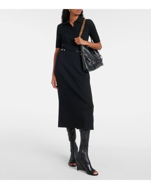 Givenchy Black Voyou Chain Medium Leather Shoulder Bag