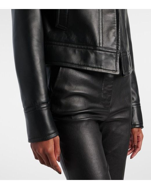 Joseph Black Caron Cropped Leather Jacket
