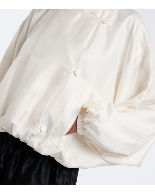 Rohe White Silk Blouson Jacket