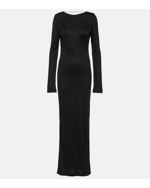 Saint Laurent Black Jersey Maxi Dress