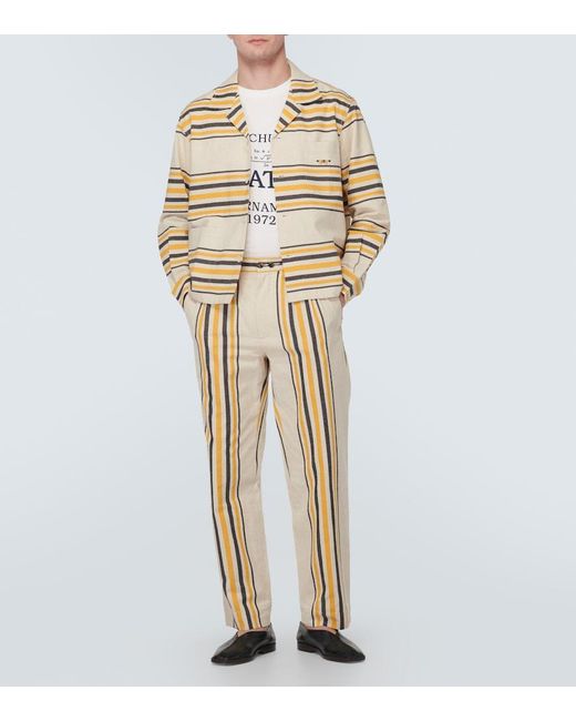Bode Metallic Namesake Striped Cotton Shirt for men