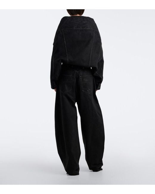 Balenciaga Black Mid-Rise Barrel-Leg Jeans