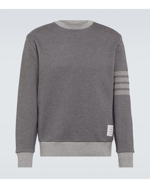 Thom Browne Sweatshirt 4-Bar aus Baumwolle in Gray für Herren