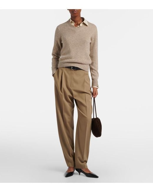 The Row Brown Bourse Medium Suede Shoulder Bag