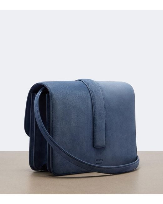 Khaite Blue Blake Suede Crossbody Bag