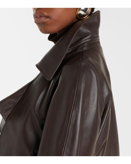 Nour Hammour Black Hatti Cropped Leather Jacket