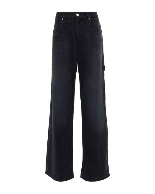 Isabel Marant Denim Paryama High-rise Wide-leg Jeans in Faded Black ...