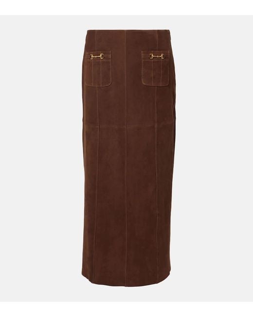 Rixo Brown Midirock Edwina Aus Veloursleder