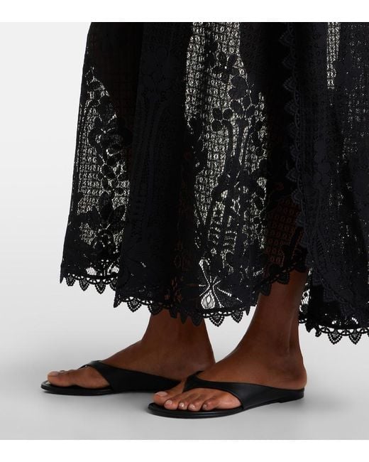 Melissa Odabash Black Yasin Cotton-Blend Lace Kaftan