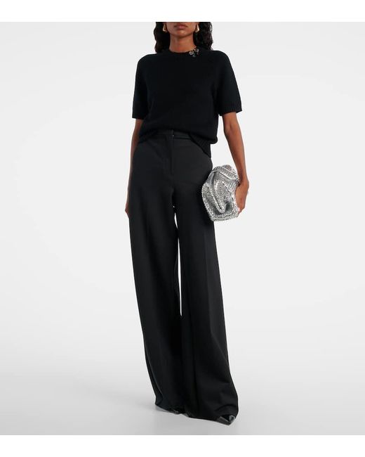 Max Mara Black Top Pepli Aus Wolle Und Kaschmir
