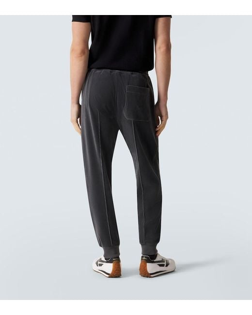 Tom Ford Blue Cotton-Blend Velour Sweatpants for men