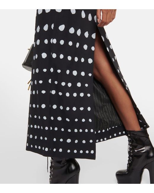 Vivienne Westwood Black Polka-dot Wool Maxi Skirt