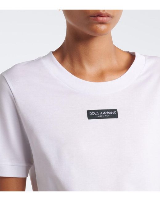 Dolce & Gabbana White Logo Cotton Jersey T-Shirt