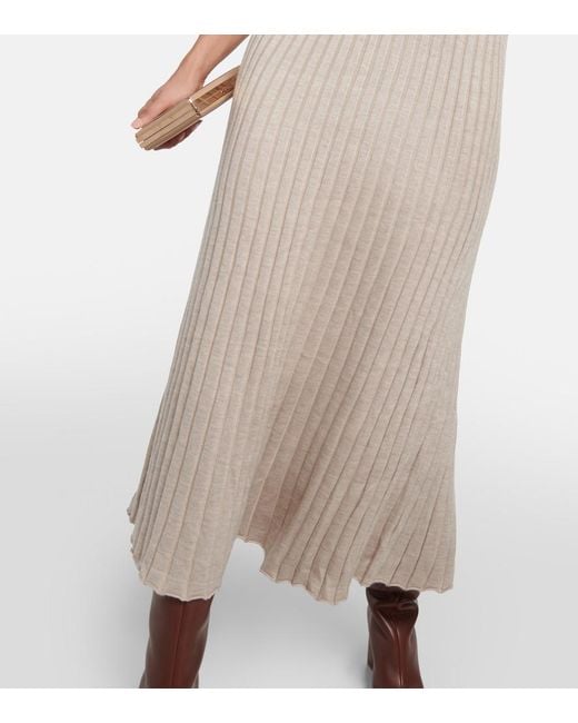 Gabriela Hearst Natural Amor Silk And Cashmere Midi Dress